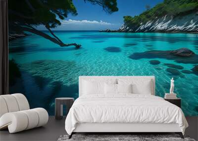 tropical island in the ocean Wall mural