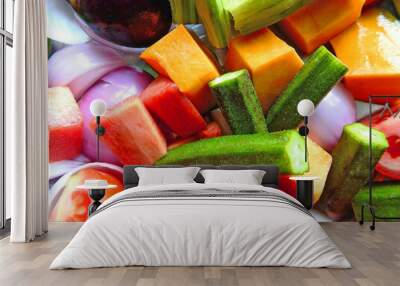 chopped vegetable closeup Wall mural