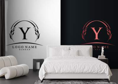 abstract letter y logo design, luxury style letter logo, text y icon vector design Wall mural