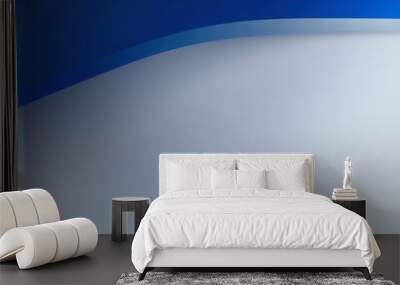 A light blue background with a dark blue curve at the top. Wall mural