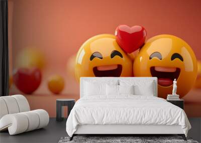 Emoji 3D In love Emoticon. Wall mural