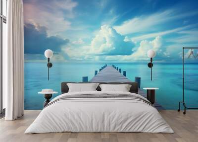 wooden pier on the ocean Wall mural