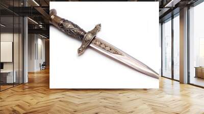 A beautifully crafted dagger with an ornate handle and blade. The handle is adorned with intricate details, and the blade is sharp and pointed. This dagger represents power, precision Wall mural