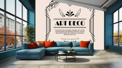 Art deco vintage border vector design template illustration Wall mural