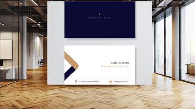 blue and brown business card clean design vector template Wall mural