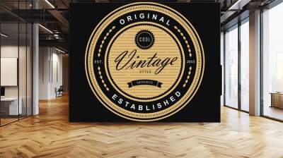 Circle vintage badge logo border western label retro vector illustration Wall mural