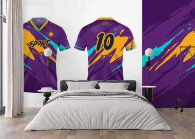 Tshirt mockup sport jersey template design for football soccer, racing, gaming, sports jersey abstract grunge design Wall mural