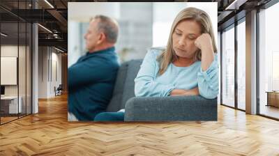 Heartbreak feels painful today. a mature couple fighting. Wall mural