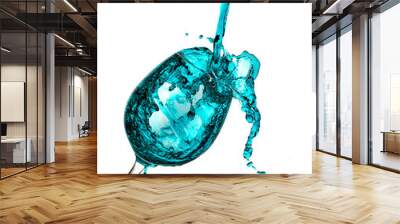 splash of water in glass isolated on white Wall mural