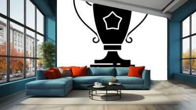 trophy prize icon, black vector sign with editable strokes, concept illustration Wall mural