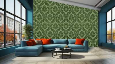 Swirly floral retro wallpaper Wall mural