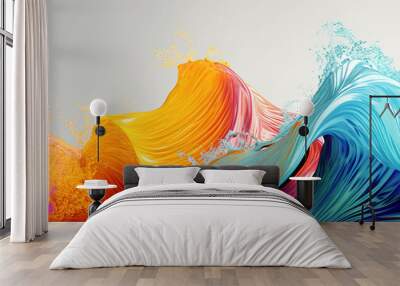 colorful watercolor ink splashes, paint 145 Wall mural