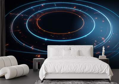 glowing circle line, geometric, light 61 Wall mural