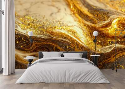 melted gold liquid texture background Wall mural