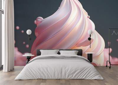 splash wave of strawberry milk ice cream 8 Wall mural