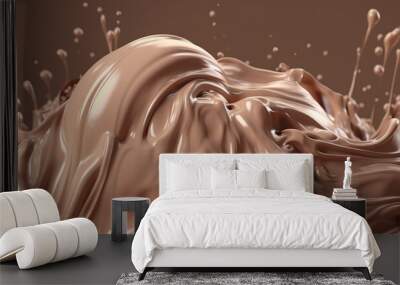 splash wave of vanilla chocolate milk ice cream 22 Wall mural