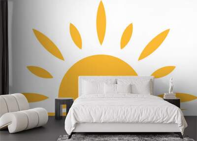 A half sun is setting downwards icon sunset concept for graphic design, logo, website, social media, mobile app, UI illustration Wall mural