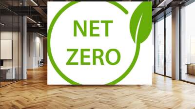 net zero carbon footprint icon emissions free  no atmosphere pollution CO2 neutral stamp for graphic design, logo, website, social media, mobile app, UI Wall mural