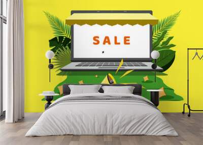 Vector illustration of discount sales, material design for advertising  Wall mural