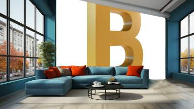 3D Gold Letter B Wall mural