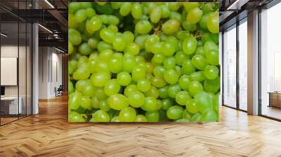 Fresh bunch of ripe green grape in the market. For food, fruit, kitchen, texture, background and vegetables. Wall mural