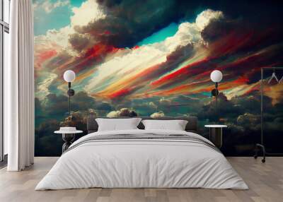 Dramatic heaven clouds. dream like Wall mural