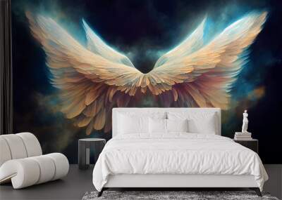 Dream like, realistic angel wings Wall mural