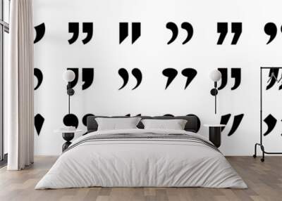 Quotation Mark Vector Set. Typographic Designs Collection of Quote Mark Vector Illustration. Wall mural