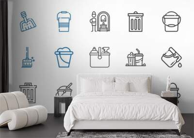 bucket icons set Wall mural