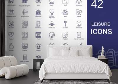 leisure icons set Wall mural