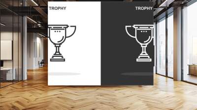 trophy line icon. Simple outline style.trophy linear sign. Vector illustration isolated on white background. Editable stroke EPS 10 Wall mural