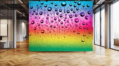 colorful water drops Wall mural