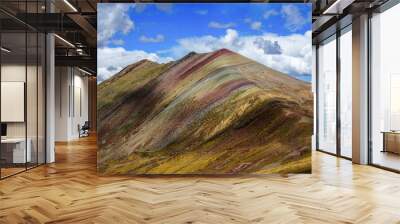 Colourful Rainbow Mountain Palcoyo In Peru, South America Wall mural