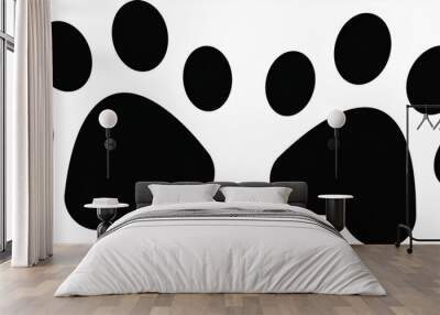 paw print icon on white background Wall mural