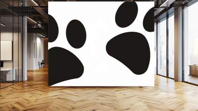 paw print icon on white background Wall mural