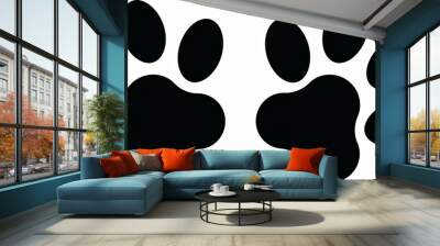 paw print icon on white background Wall mural