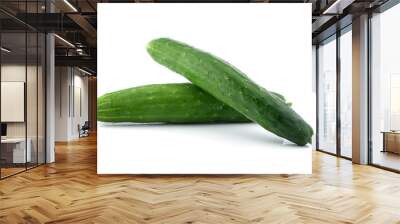 japanese cucumber on white background Wall mural