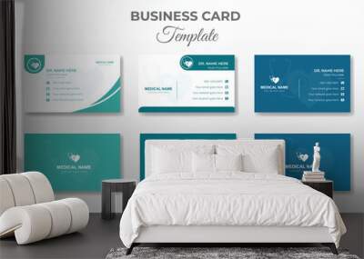 Modern medical healthcare business card unique design template Wall mural