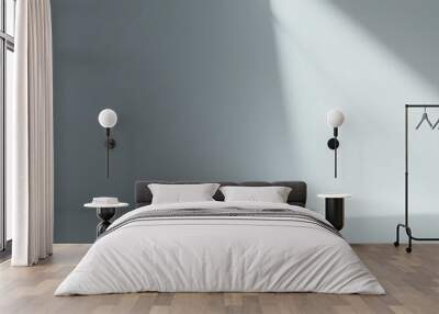 Minimalist grey studio background with a beam of light. Wall mural