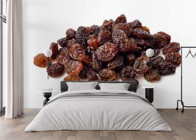 Dried raisins on white background. Wall mural