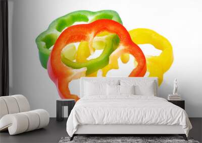 Sliced red yellow green pepper transparent png Wall mural