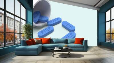  PrEP is HIV prevention pill for medical concept 3d rendering. Wall mural