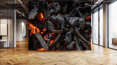 charcoal fire in the stove Wall mural