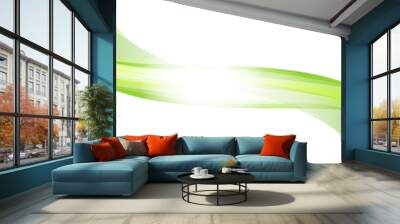 Green wave vector design white Background
 Wall mural