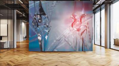 The  crystal knee joint for medical or health concept 3d rendering. Wall mural