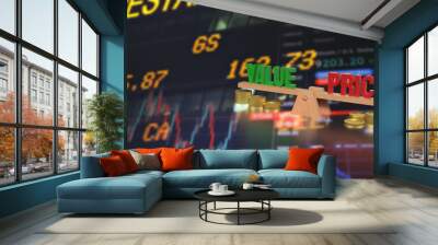 The price and value text for Business concept 3d rendering. Wall mural