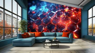 abstract 3d hexagons Wall mural