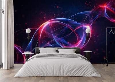 abstract background with glowing lines and lights Wall mural