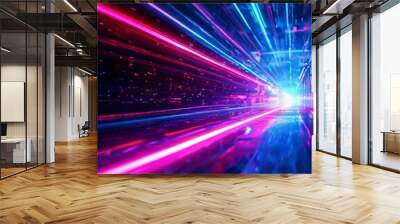 abstract background with neon lights and blurs Wall mural