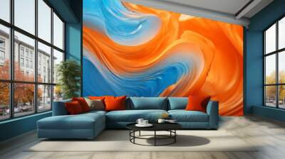 abstract background with orange and blue colors Wall mural